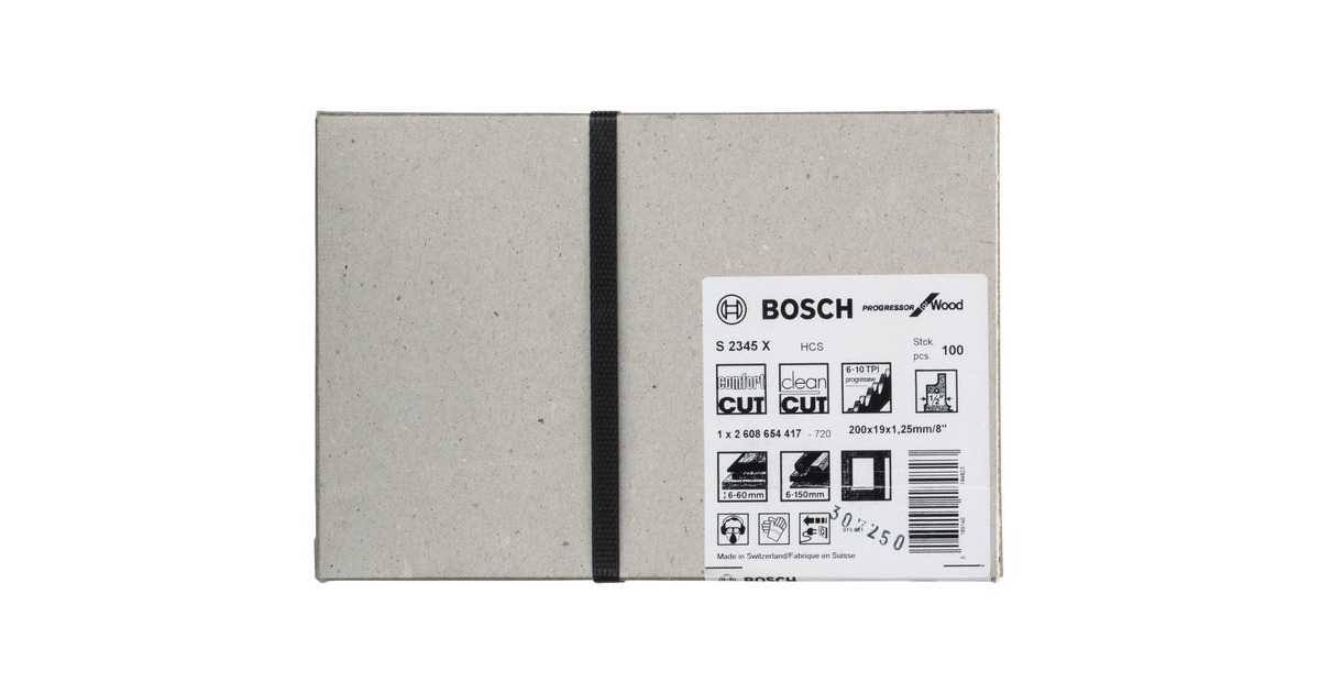 Bosch Säbelsägeblatt S 2345 X Progressor for Wood, 100 Stück(Länge 200mm)