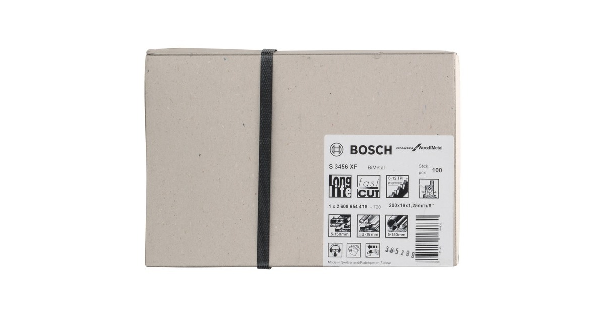 Bosch Säbelsägeblatt S 3456 XF Progressor for Wood and Metal, 100 Stück(Länge 200mm)