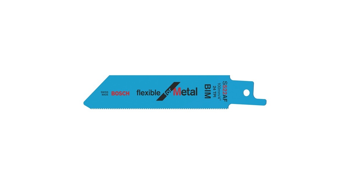 Bosch Säbelsägeblatt S 522 AF Flexible for Metal, 5 Stück(Länge 100mm)