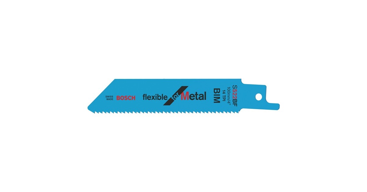Bosch Säbelsägeblatt S 522 BF Flexible for Metal, 5 Stück(Länge 100mm)