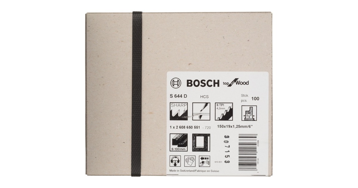 Bosch Säbelsägeblatt S 644 D Top for Wood, 100 Stück(Länge 150mm)