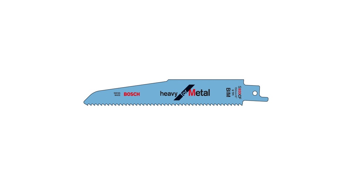 Bosch Säbelsägeblatt S 920 CF Heavy for Metal, 5 Stück(Länge 150mm)