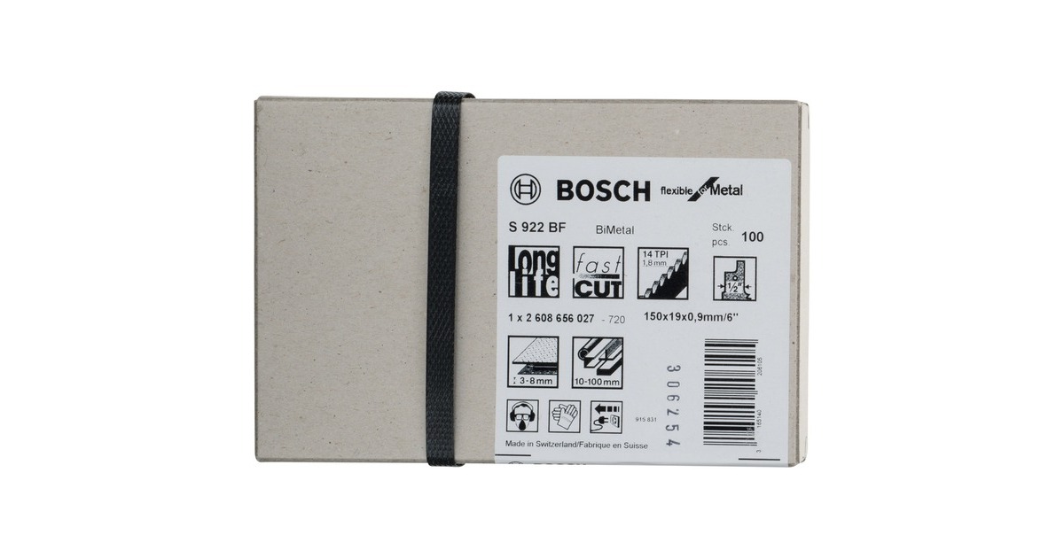 Bosch Säbelsägeblatt S 922 BF Flexible for Metal, 100 Stück(Länge 150mm)