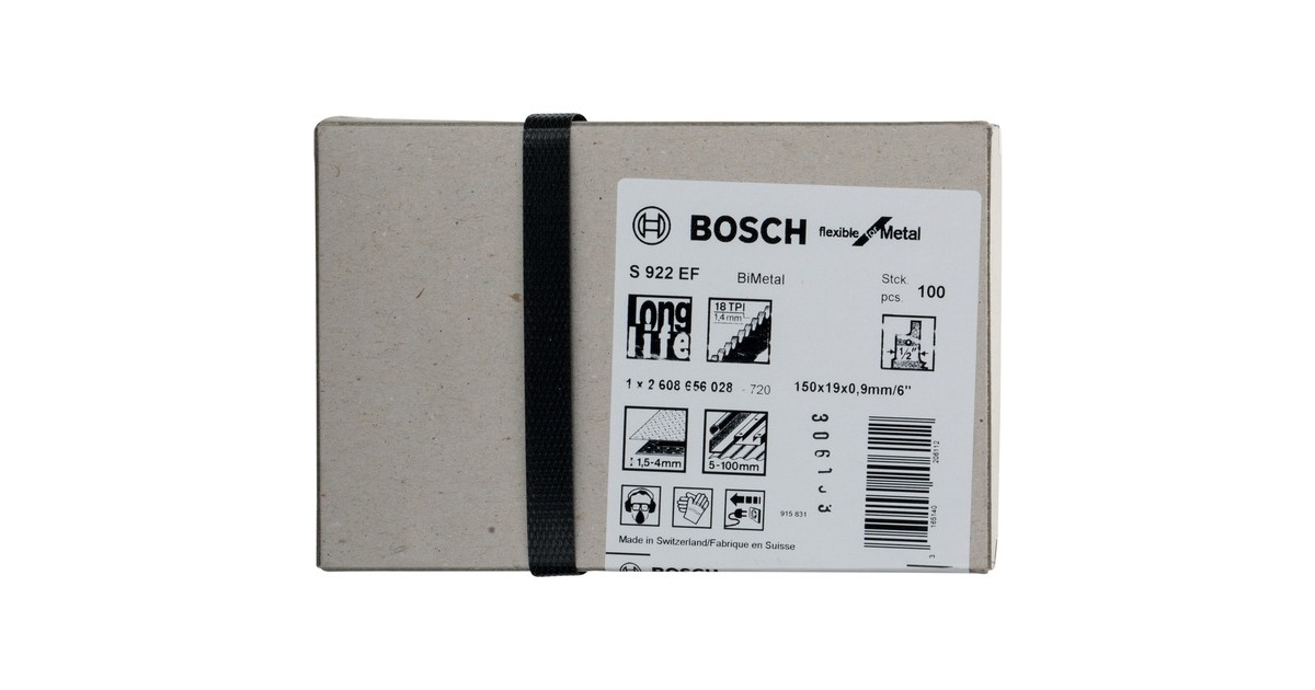 Bosch Säbelsägeblatt S 922 EF Flexible for Metal, 100 Stück(Länge 150mm)
