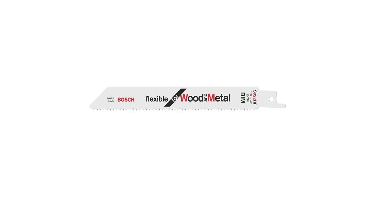 Bosch Säbelsägeblatt S 922 HF Flexible for Wood and Metal, 100 Stück(Länge 150mm)