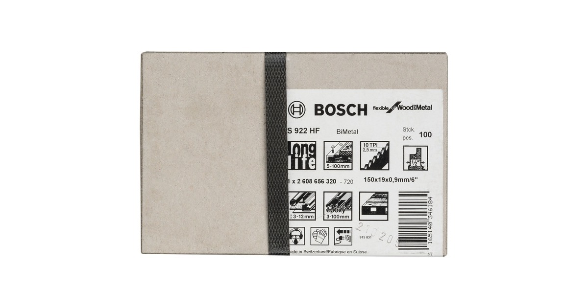 Bosch Säbelsägeblatt S 922 HF Flexible for Wood and Metal, 100 Stück(Länge 150mm)