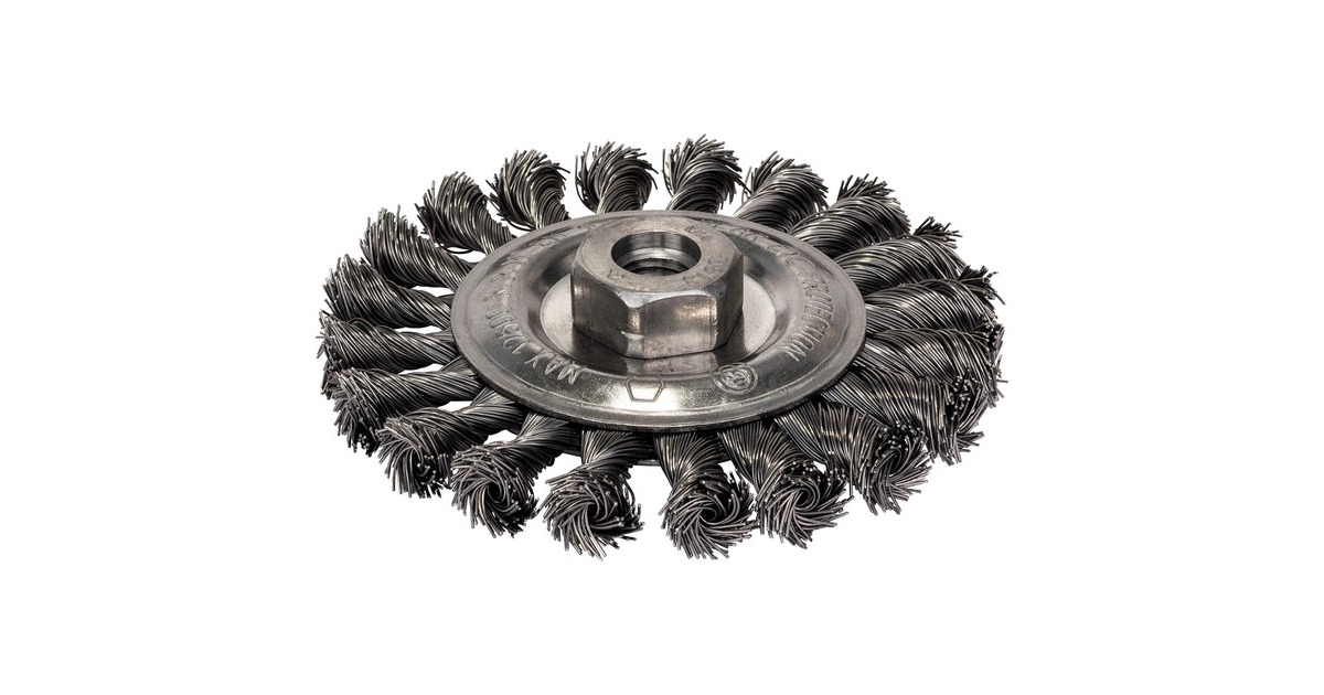 Bosch Scheibenbürste Heavy for Metal, Ø 115mm, gezopft(0,5mm Stahldraht, M14, für Winkelschleifer)