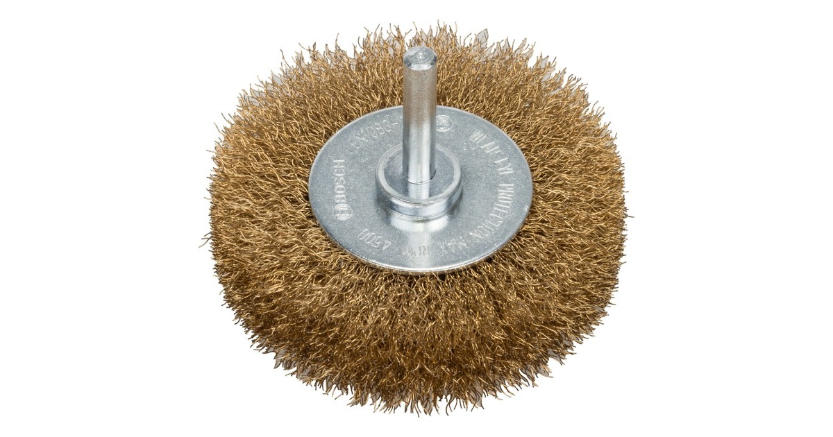 Bosch Scheibenbürste, Ø 75mm, gewellt, vermessingt(0,2mm Draht, 6mm Schaft, für Bohrmaschinen)
