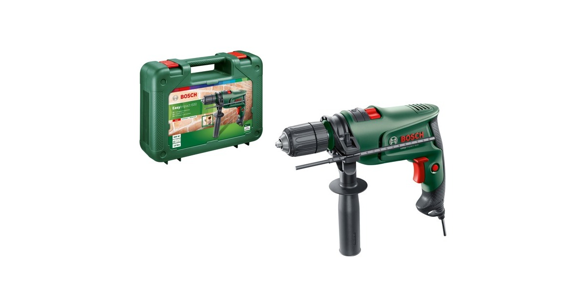 Bosch Schlagbohrmaschine EasyImpact 600(grün/schwarz, 600 Watt, Koffer)
