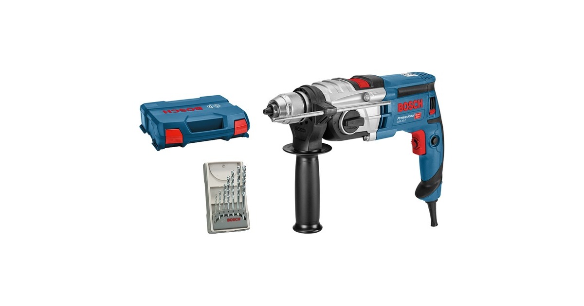 Bosch Schlagbohrmaschine GSB 20-2 Professional(blau/schwarz, 850 Watt, L-CASE + Steinbohrer-Set) Bosch Schlagbohrmaschine GSB 20-2 Professional(blau/schwarz, 850 Watt, L-CASE + Steinbohrer-Set)