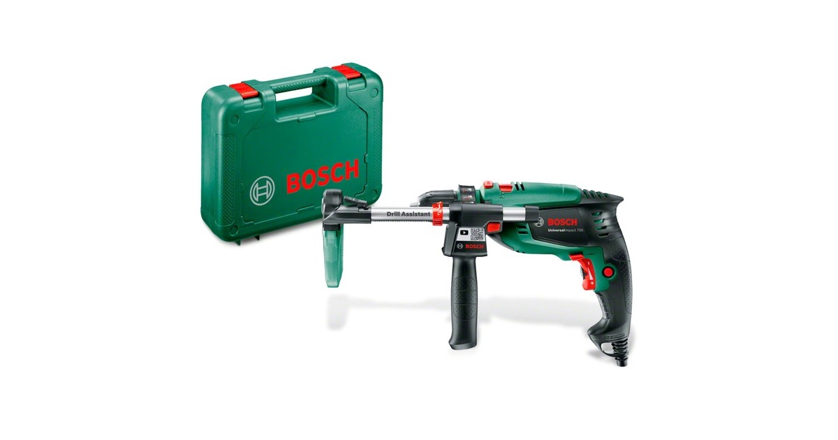 Bosch Schlagbohrmaschine UniversalImpact 700 + Drill Asistant(grün/schwarz, 701 Watt, Koffer) Bosch Schlagbohrmaschine UniversalImpact 700 + Drill Asistant(grün/schwarz, 701 Watt, Koffer)