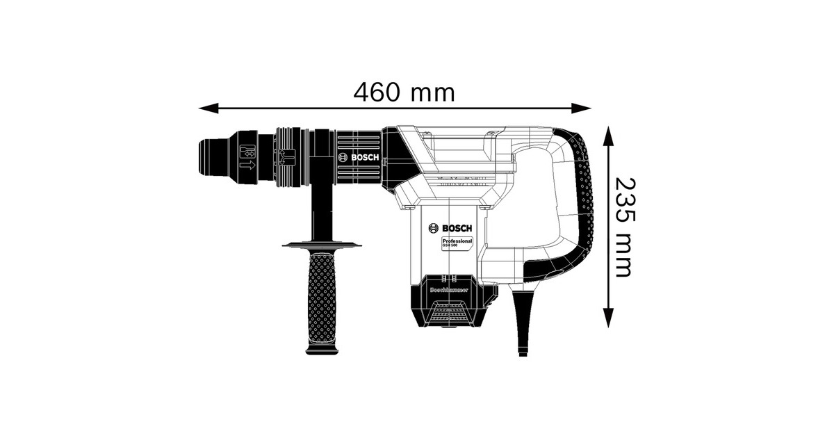 Bosch Schlaghammer GSH 5 Professional, Meißelhammer(blau/schwarz, 1.100 Watt, Koffer)