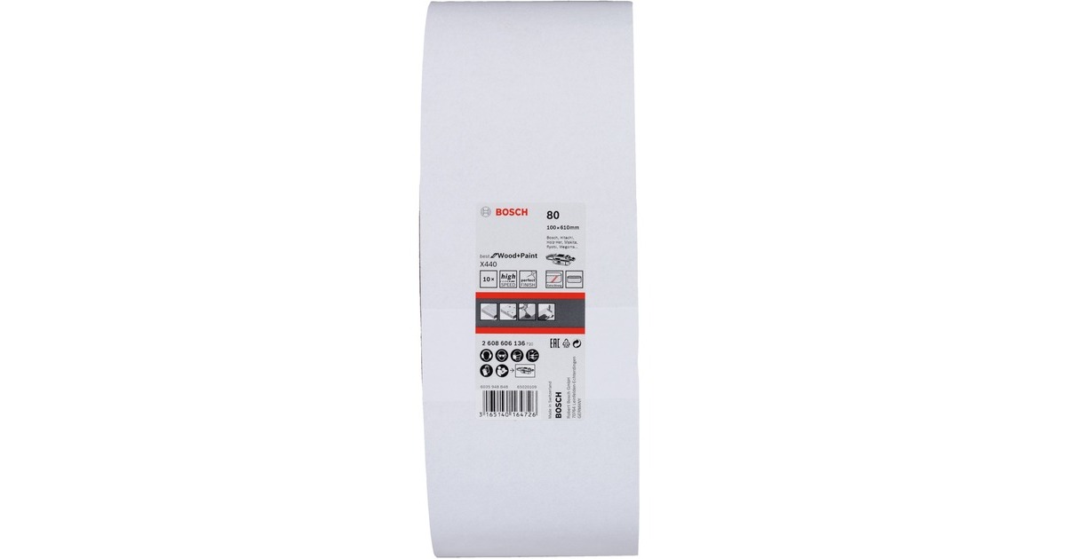 Bosch Schleifband X440 Best for Wood and Paint, 100x610mm, K80(10 Stück)