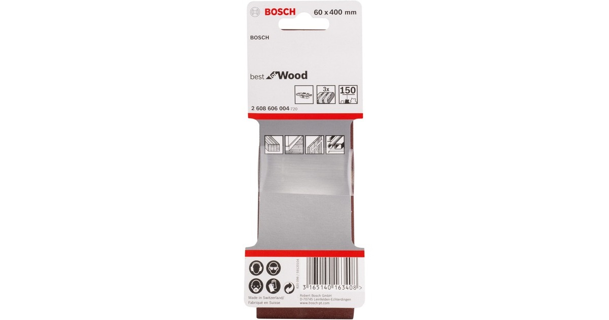 Bosch Schleifband X440 Best for Wood and Paint, 60x400mm, K150(3 Stück)