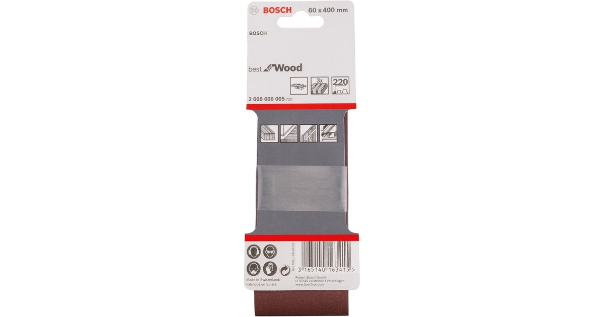 Bosch Schleifband X440 Best for Wood and Paint, 60x400mm, K240(3 Stück)