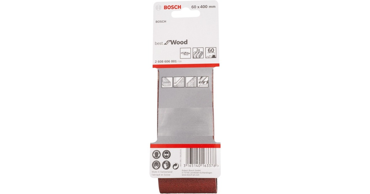 Bosch Schleifband X440 Best for Wood and Paint, 60x400mm, K60(3 Stück)