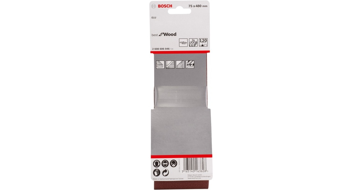 Bosch Schleifband X440 Best for Wood and Paint, 75x480mm, K120(3 Stück)