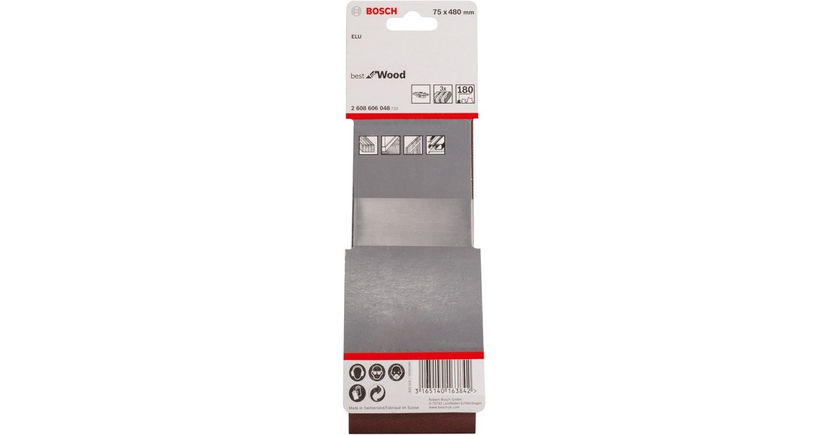 Bosch Schleifband X440 Best for Wood and Paint, 75x480mm, K180(3 Stück)