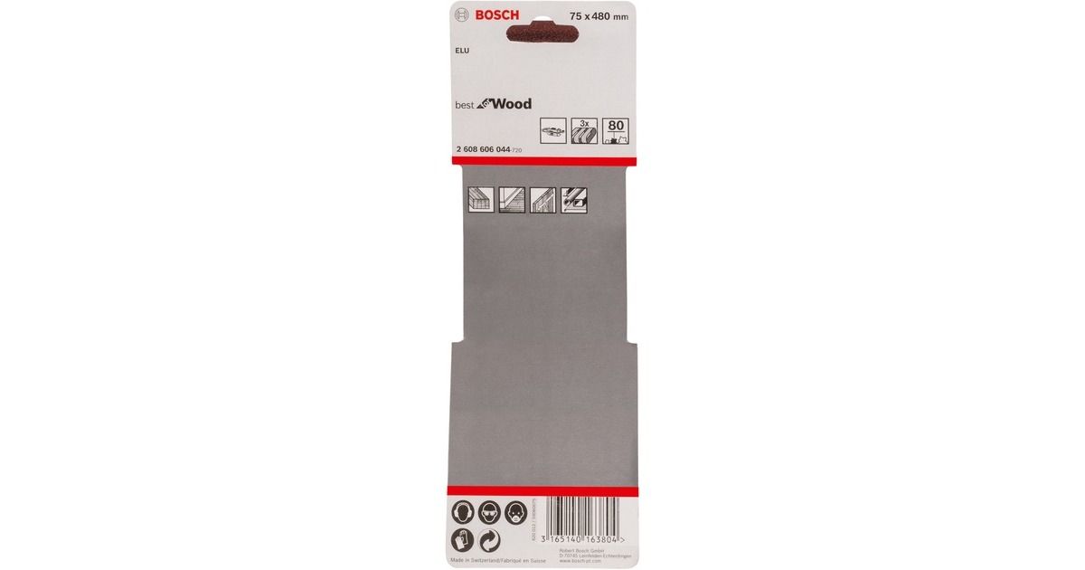 Bosch Schleifband X440 Best for Wood and Paint, 75x480mm, K80(3 Stück)