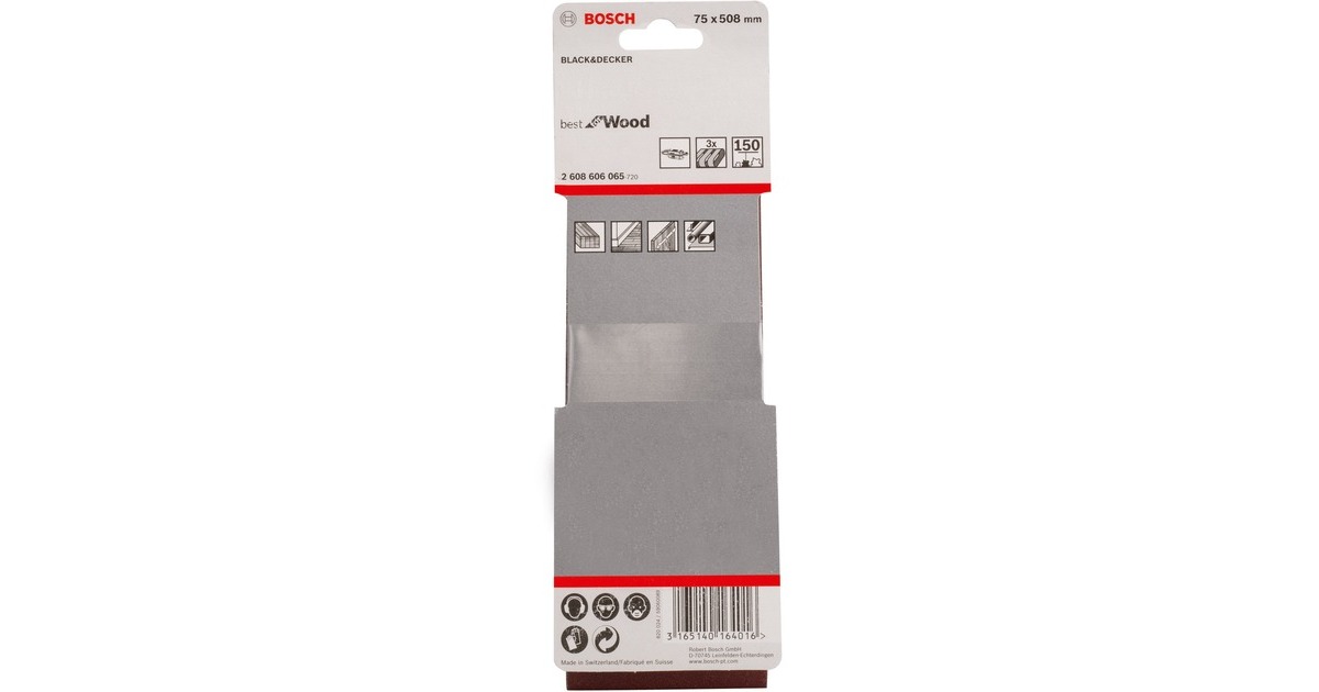 Bosch Schleifband X440 Best for Wood and Paint, 75x508mm, K150(3 Stück)