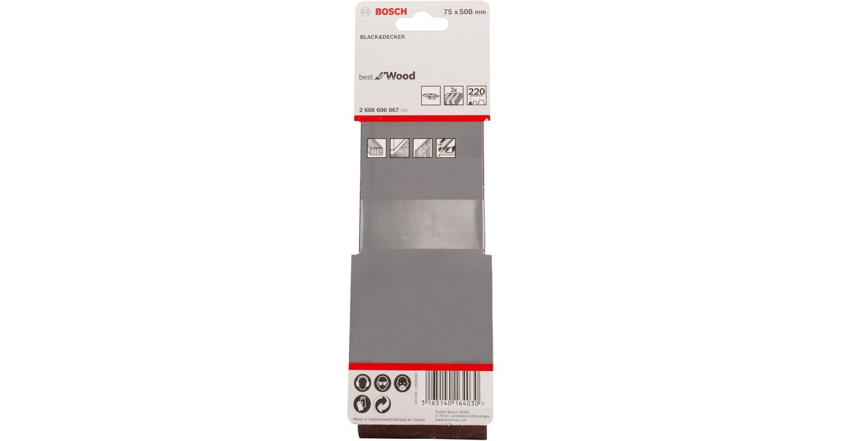 Bosch Schleifband X440 Best for Wood and Paint, 75x508mm, K220(3 Stück)