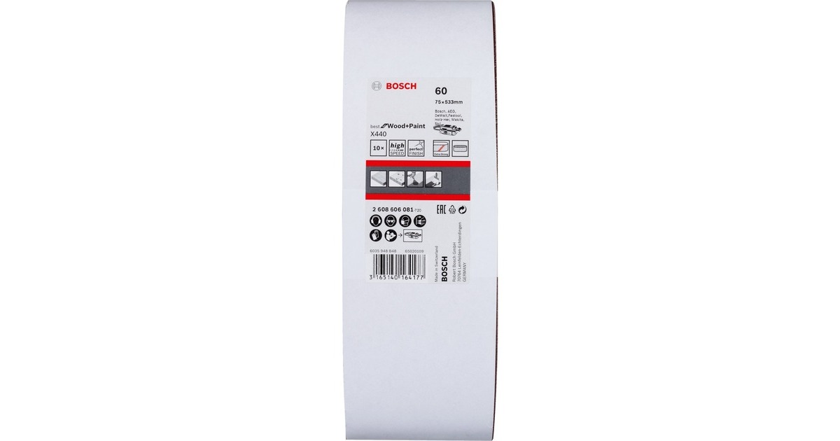 Bosch Schleifband X440 Best for Wood and Paint, 75x533mm, K60(10 Stück)