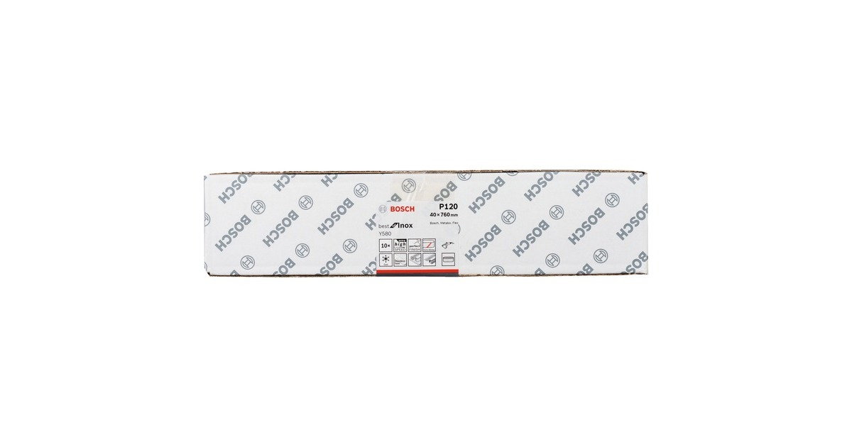 Bosch Schleifband Y580 Best for Inox, 40x760mm, K120(10 Stück, für Rohrbandschleifer)