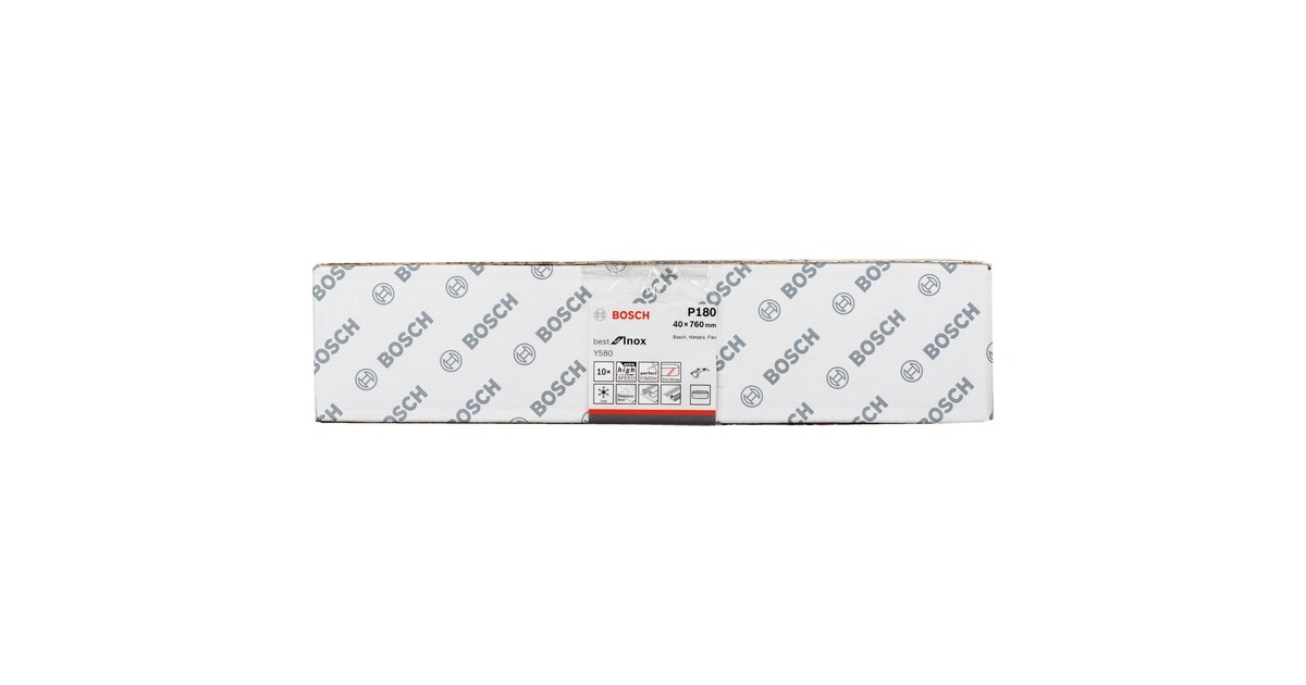Bosch Schleifband Y580 Best for Inox, 40x760mm, K180(10 Stück, für Rohrbandschleifer)