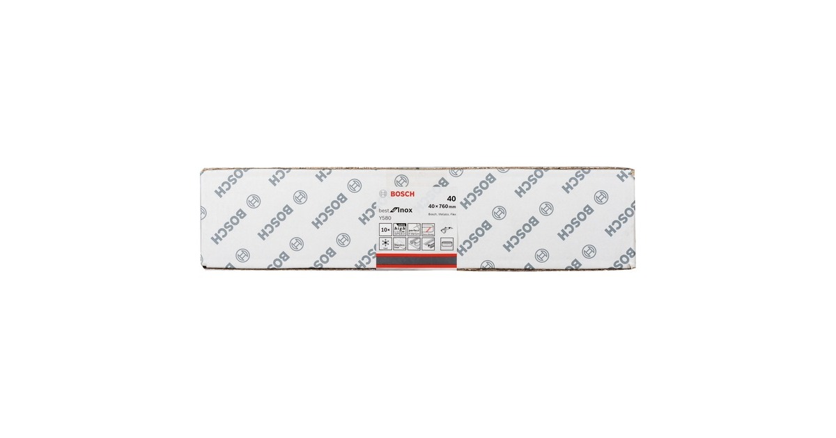 Bosch Schleifband Y580 Best for Inox, 40x760mm, K40(5 Stück, für Rohrbandschleifer)
