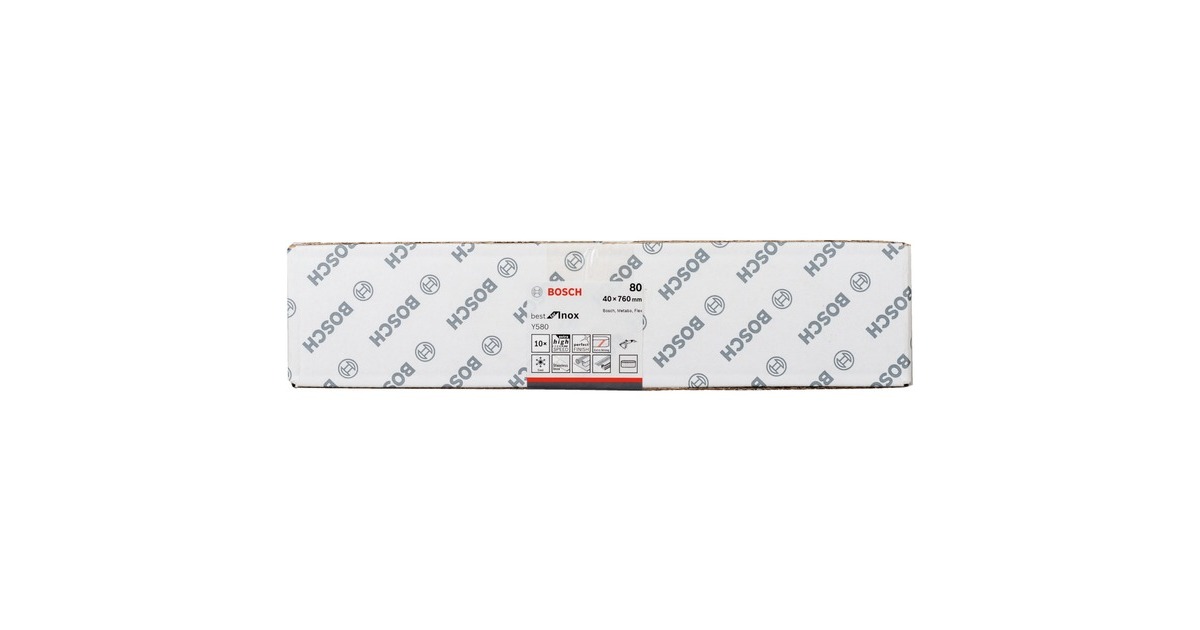 Bosch Schleifband Y580 Best for Inox, 40x760mm, K80(10 Stück, für Rohrbandschleifer)