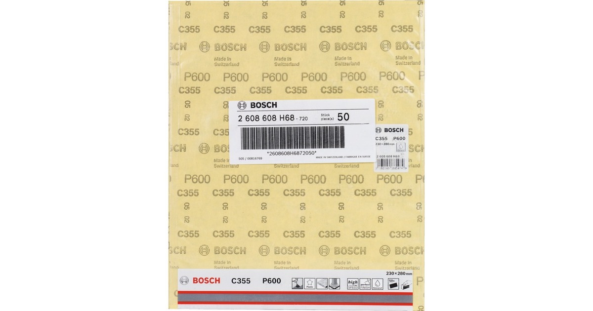 Bosch Schleifblatt C355 Best for Coatings and Composites, K600(230 x 280mm, zum Handschleifen)
