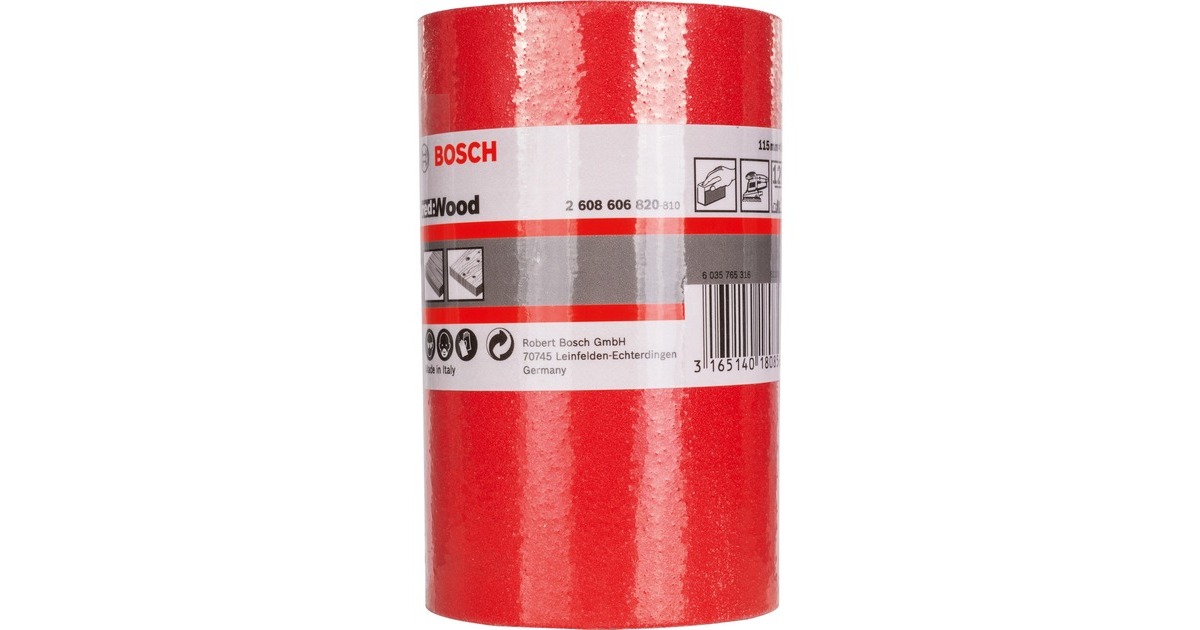 Bosch Schleifblatt C410 Standard for Wood and Paint, 115mm, K120(5 Meter Rolle, zum Handschleifen)