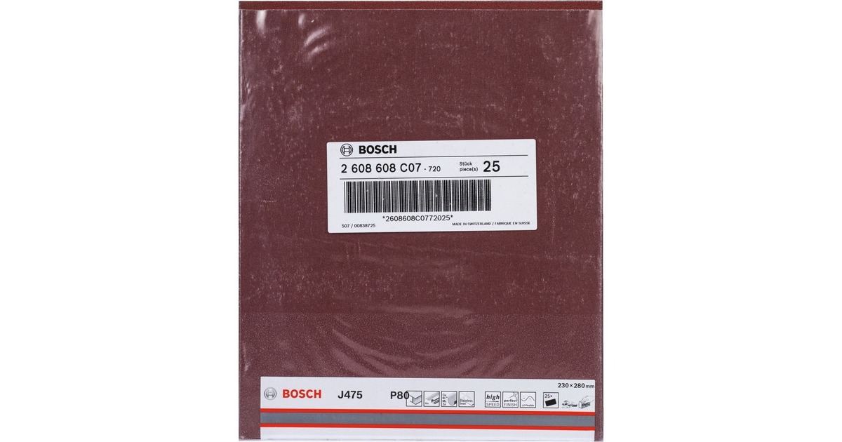 Bosch Schleifblatt J475 Best for Metal, 230x280mm, K80(zum Handschleifen)