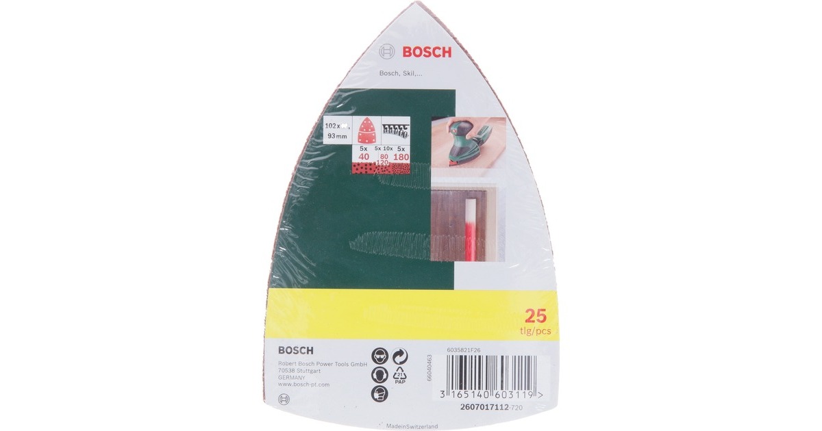 Bosch Schleifblatt-Set für Multischleifer, 25-teilig(P40 / 80 / 120 / 180)