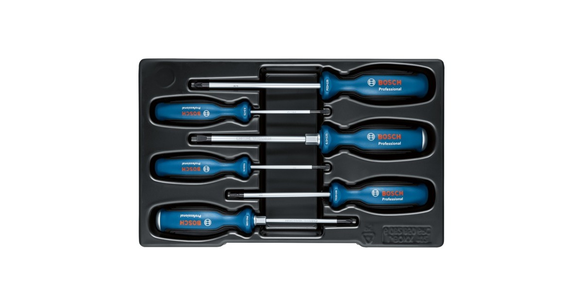 Bosch Schraubendreher-Set SL/PH/PZ/TX Professional, 6-teilig(blau/schwarz, 2x mit Schlagkappe)