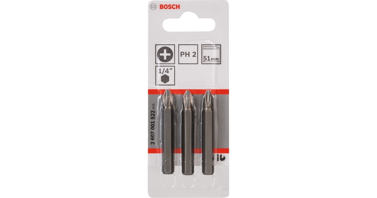 Bosch Schrauberbit Extra-Hart, PH2, 51mm, 3 Stück