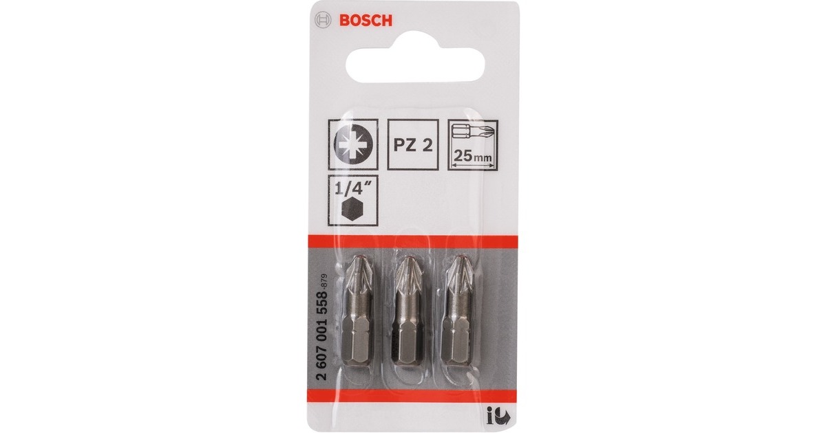 Bosch Schrauberbit Extra-Hart, PZ2, 152mm, 3 Stück