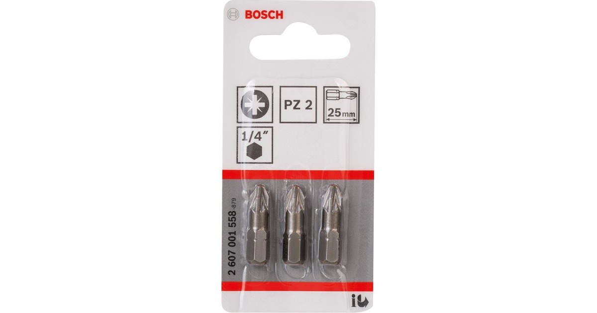 Bosch Schrauberbit Extra-Hart, PZ2, 152mm, 3 Stück