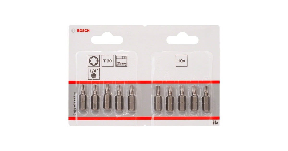 Bosch Schrauberbit Extra-Hart, T20, 25mm, 10 Stück