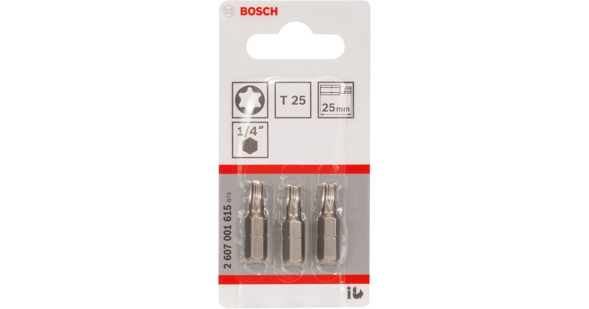 Bosch Schrauberbit Extra-Hart, T25, 25mm, 3 Stück