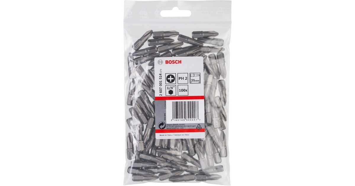 Bosch Schrauberbit PH2, 25mm, 100 Stück
