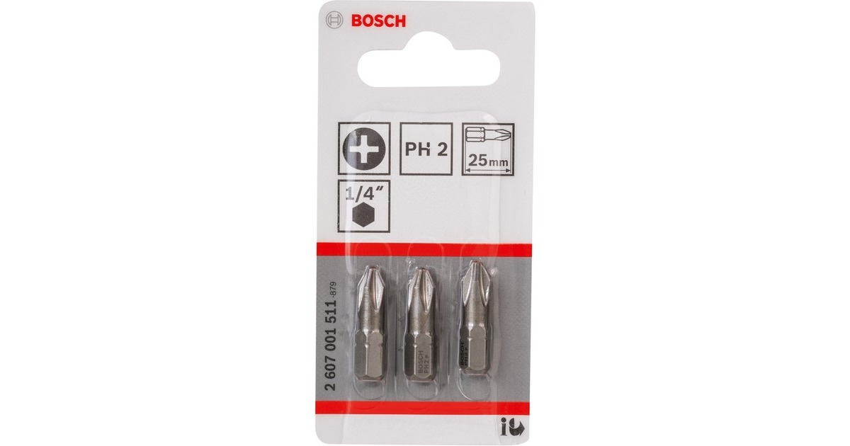 Bosch Schrauberbit PH2, 25mm, 3 Stück