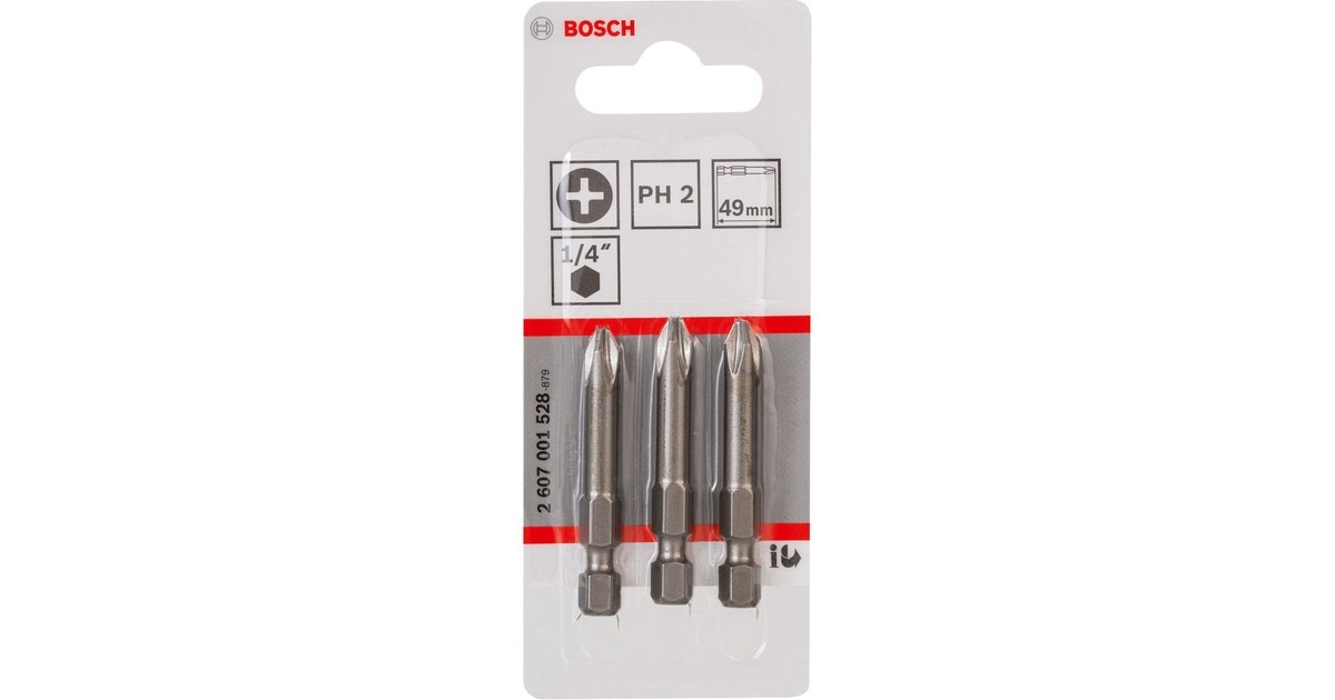 Bosch Schrauberbit PH2, 49mm, 3 Stück