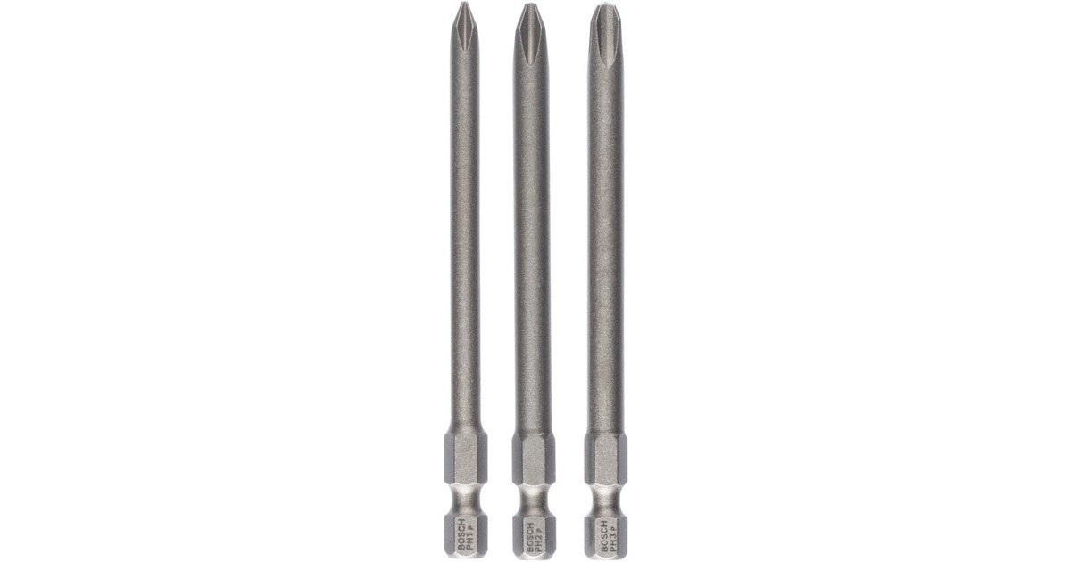 Bosch Schrauberbit-Set Extra Hard, 89mm, PH 1, PH 2, PH 3, Bit-Satz(3-teilig)