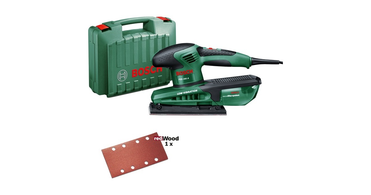 Bosch Schwingschleifer PSS 200 A(grün/schwarz, 200 Watt, im Koffer) Bosch Schwingschleifer PSS 200 A(grün/schwarz, 200 Watt, im Koffer)