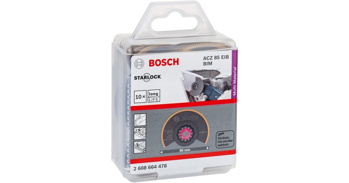 Bosch Segmentsägeblatt ACZ 85 EIB Multi Material, Ø 85mm(10 Stück, BIM-TiN) Bosch Segmentsägeblatt ACZ 85 EIB Multi Material, Ø 85mm(10 Stück, BIM-TiN)
