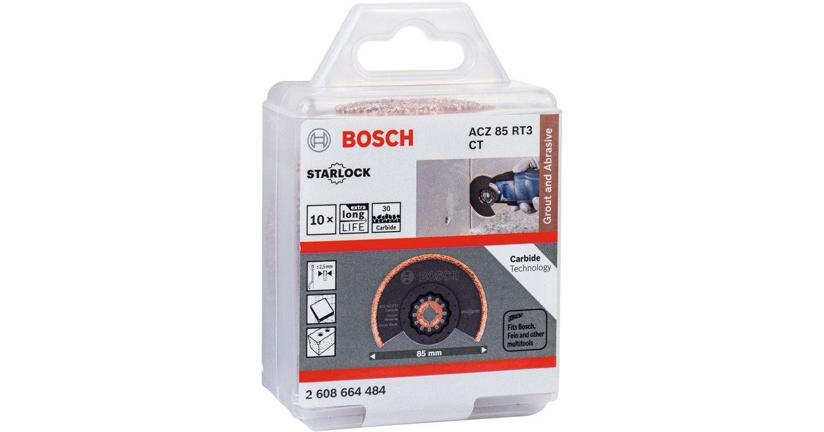 Bosch Segmentsägeblatt ACZ 85 RT3 Grout + Abrasive, Ø 85mm(10 Stück, Carbide-RIFF) Bosch Segmentsägeblatt ACZ 85 RT3 Grout + Abrasive, Ø 85mm(10 Stück, Carbide-RIFF)