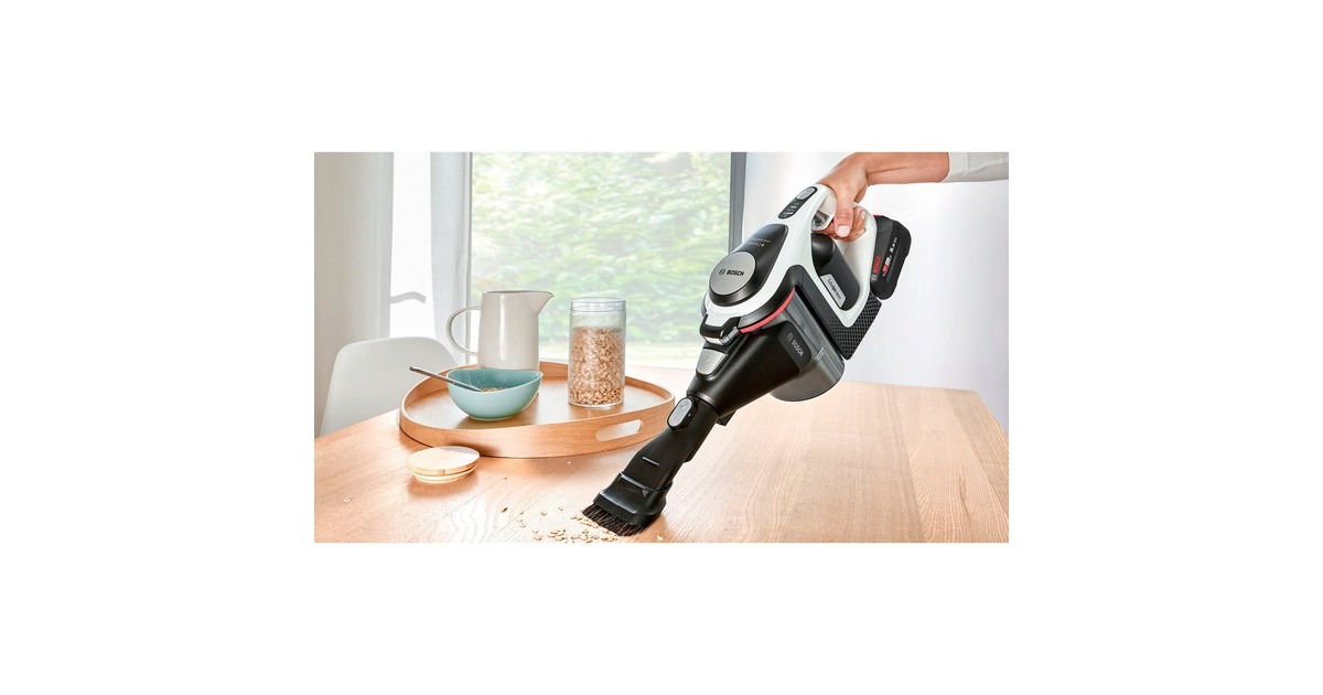 Bosch Serie | 8 Akkustaubsauger Unlimited Gen2 BSS825FRSH, Stielstaubsauger(schwarz/weiß, POWER FOR ALL ALLIANCE)