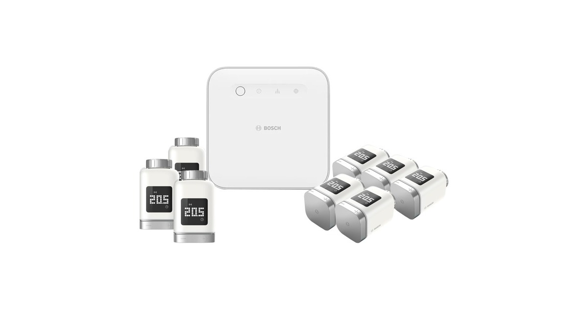 Bosch Smart Home Aktionspaket "Smartes Heizen VI", Set(1x Smart Home Controller II , 8x Heizkörper-Thermostat II)