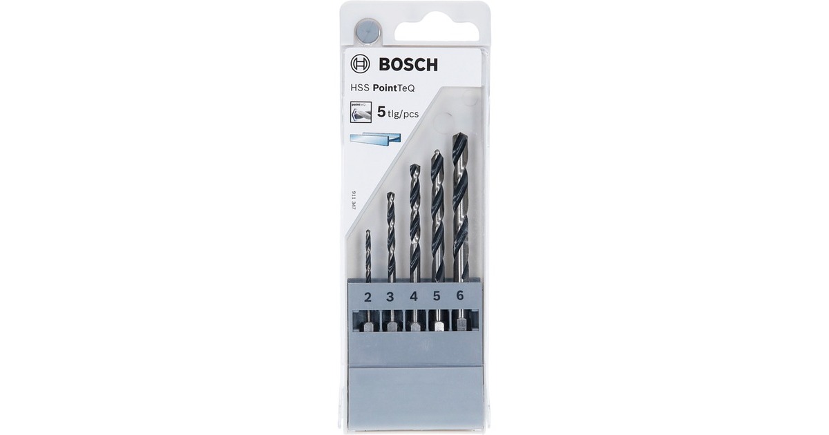 Bosch Spiralbohrer-Satz HSS PointTeQ Hex, Ø 2mm-6mm(5-teilig)
